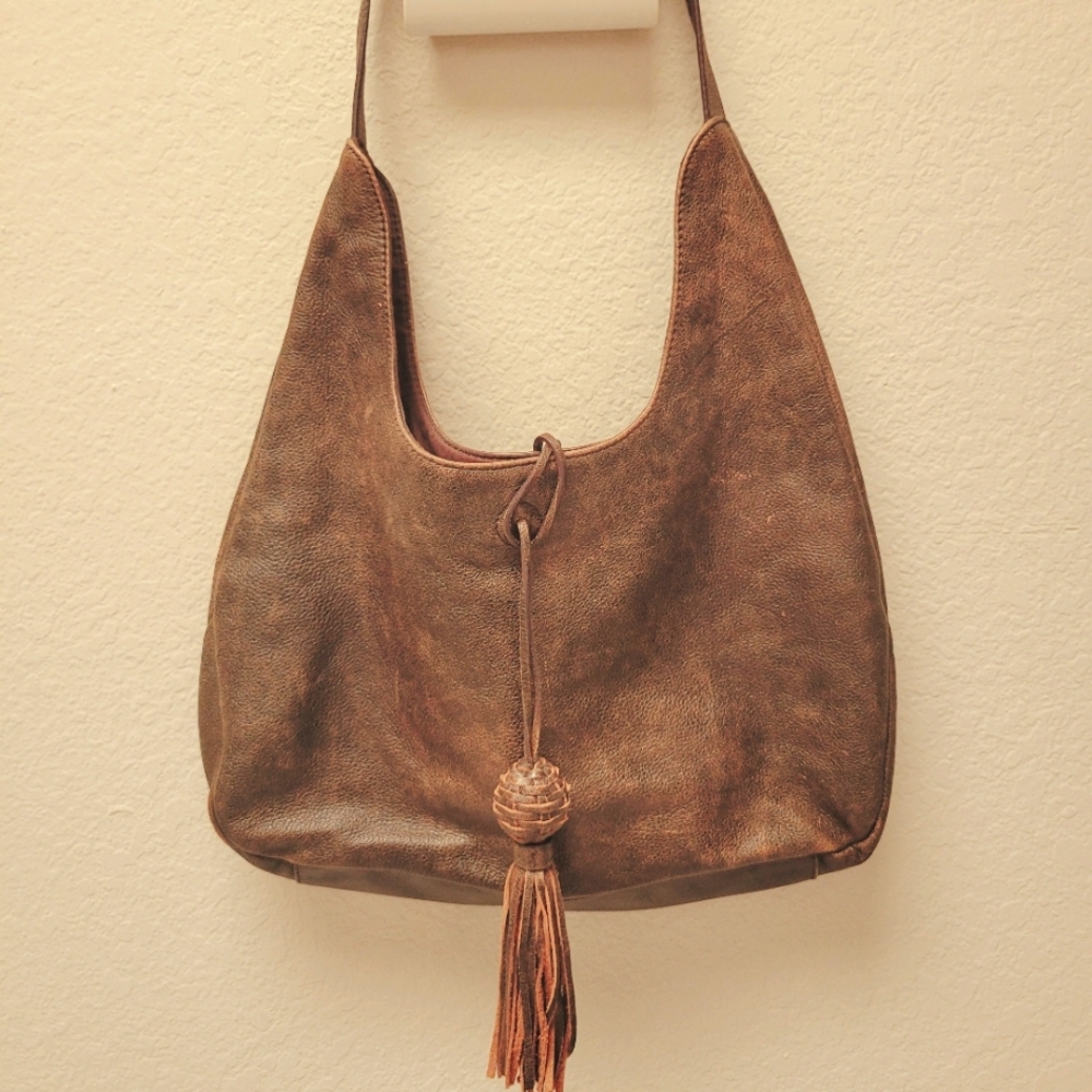 Banana Republic Boho Brown Leather Shoulder Bag Gem